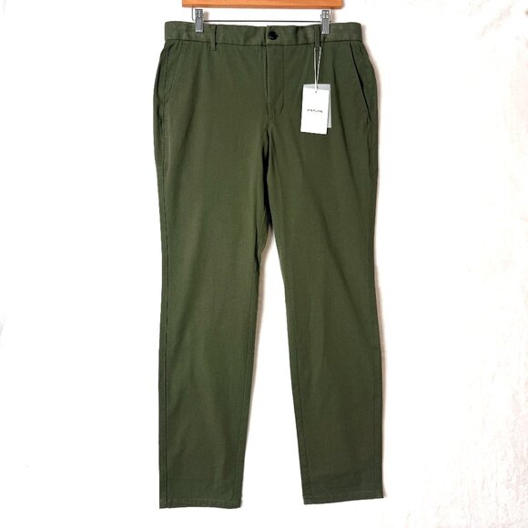 NEW EVERLANE Uniform Slim The Performance Chino Pants Mens 34x32 Green Kalamata